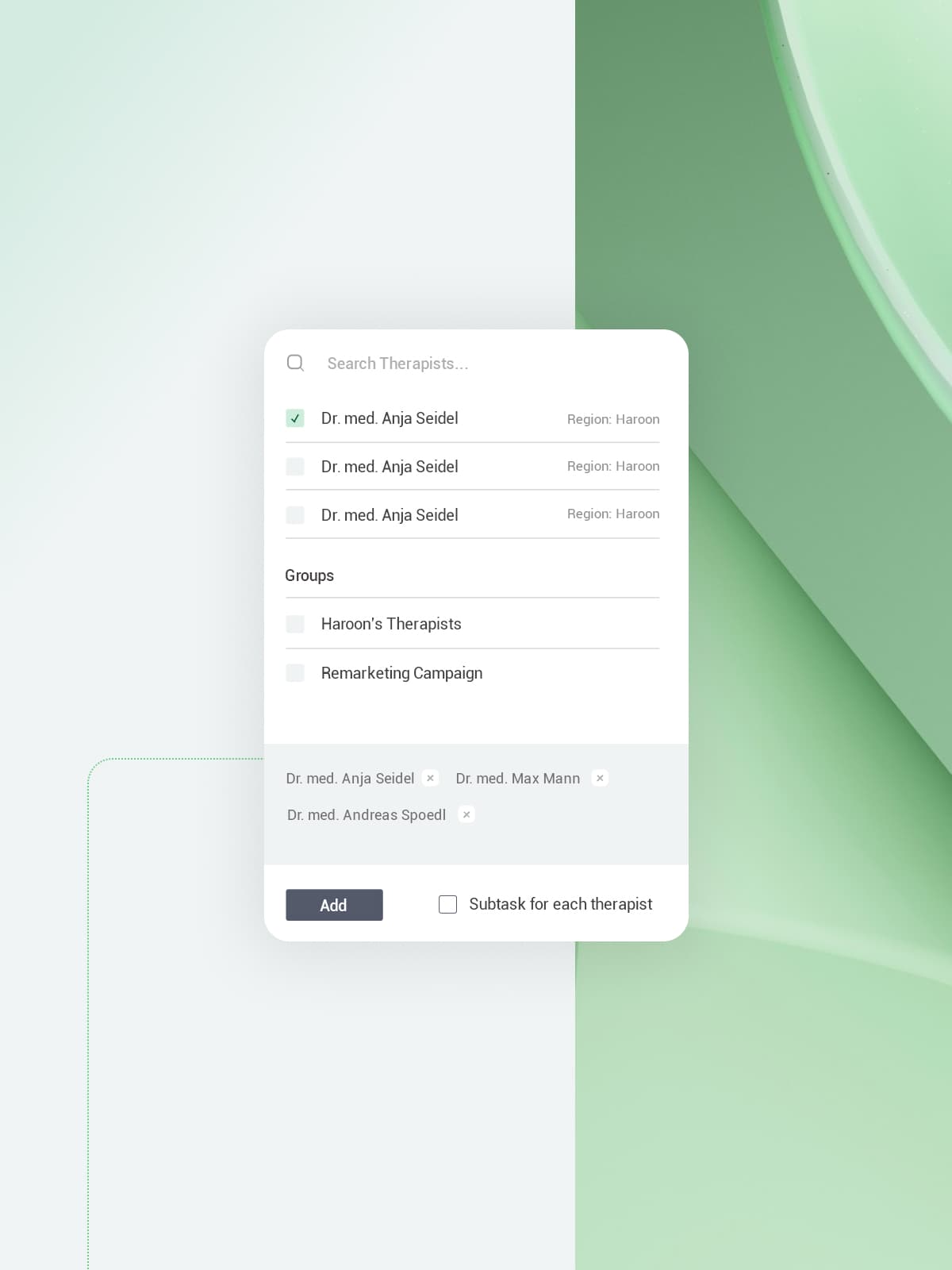 Samedica CRM task management